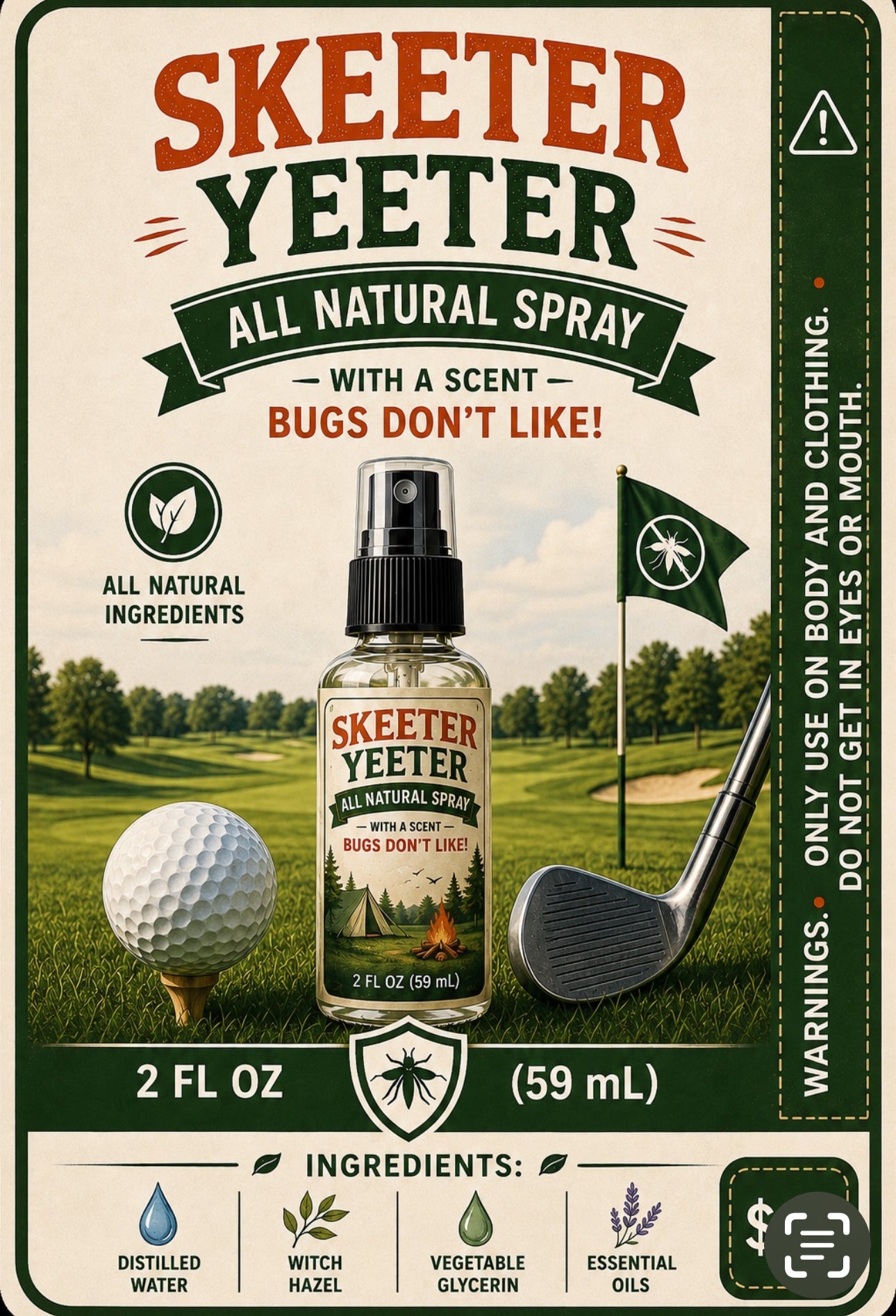 ⛳ Fore!Get the Bugs
Skeeter Yeeter Body Spray 2 oz.